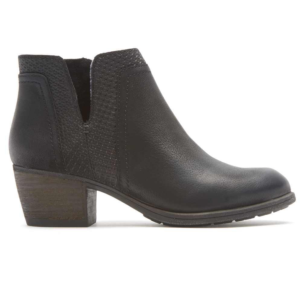 Rockport Booties For Womens Black - Cobb Hill Anika V-Cut - KC6852470